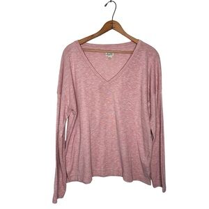 J. Crew | Pink Vintage Fleece V Neck Long Sleeve Space
Dyed Jersey Size XL